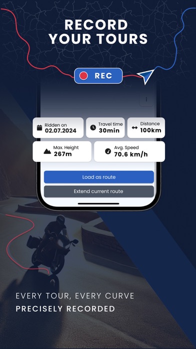 Kurviger Motorcycle Navigation Screenshot