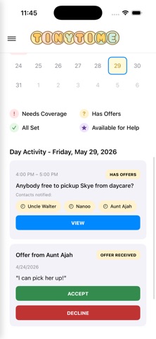TinyTime · App iPhone screenshot