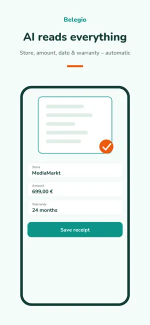 Belegio: Receipts & Warranty screenshot 2