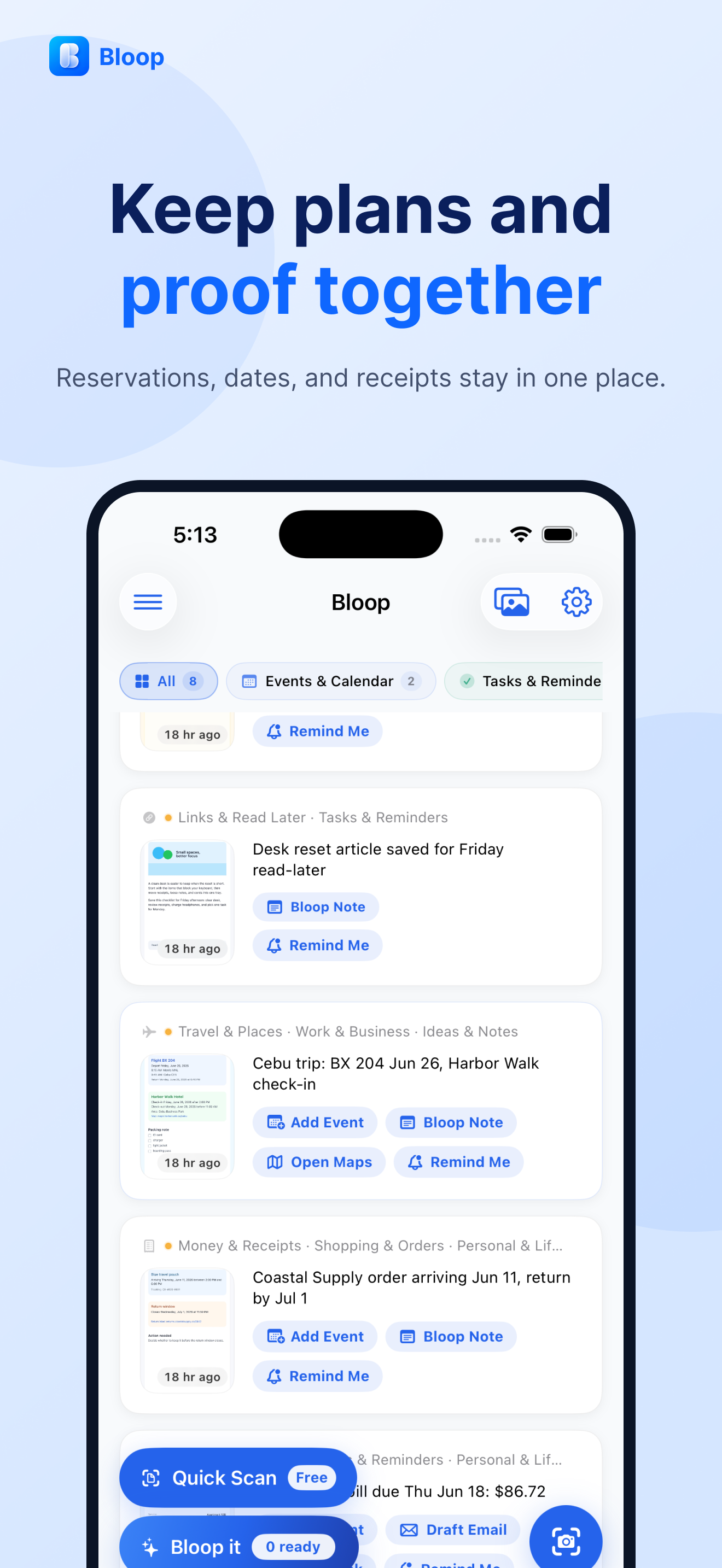 Bloop — Screenshot Actions