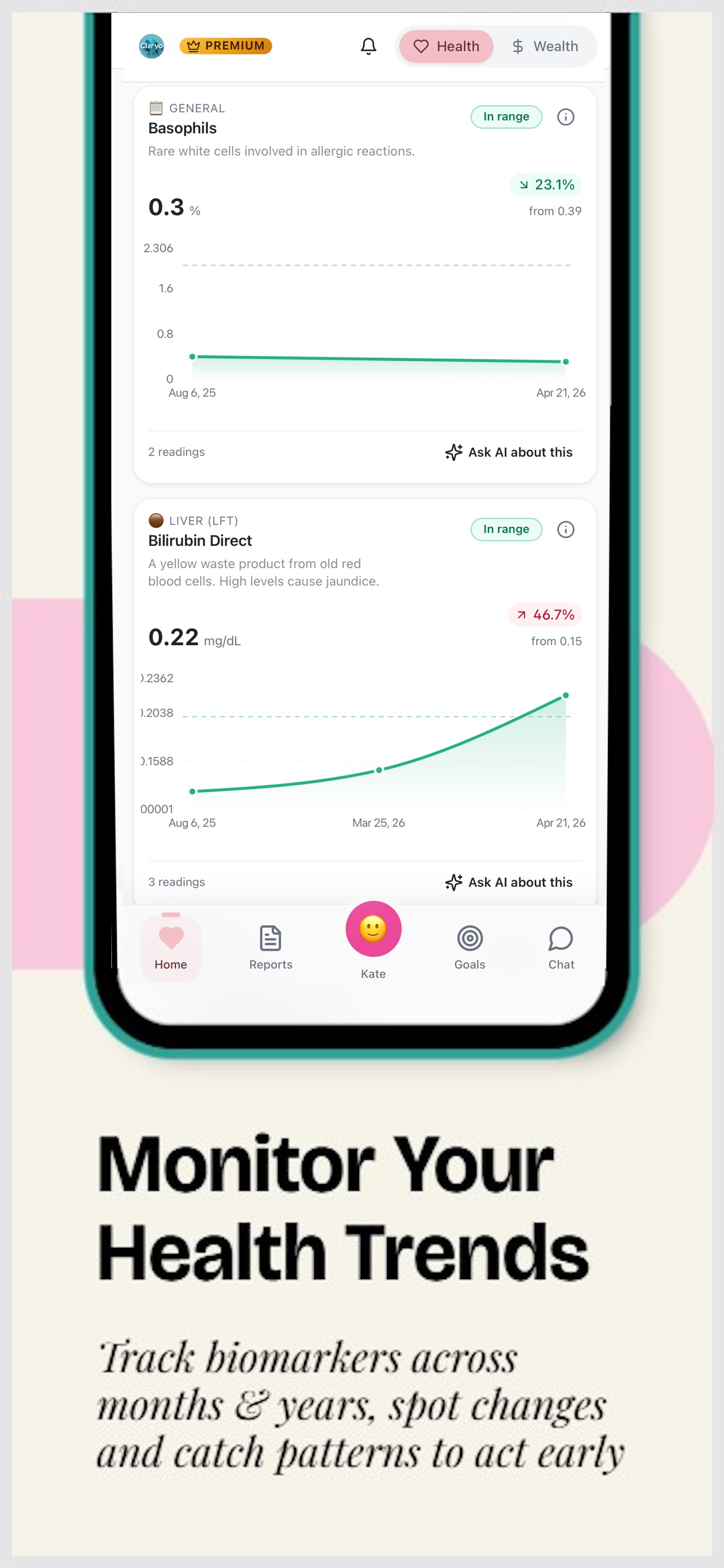 Claryo: Health & Wealth Data screenshot 7
