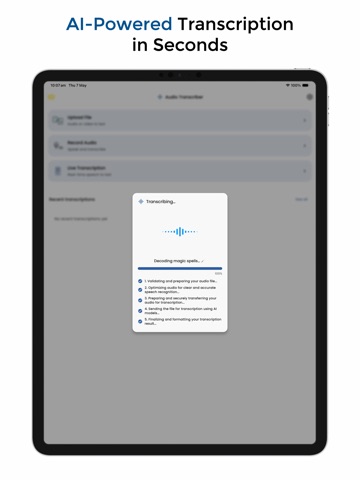 AI Transcript: Audio to Text iPad screenshot