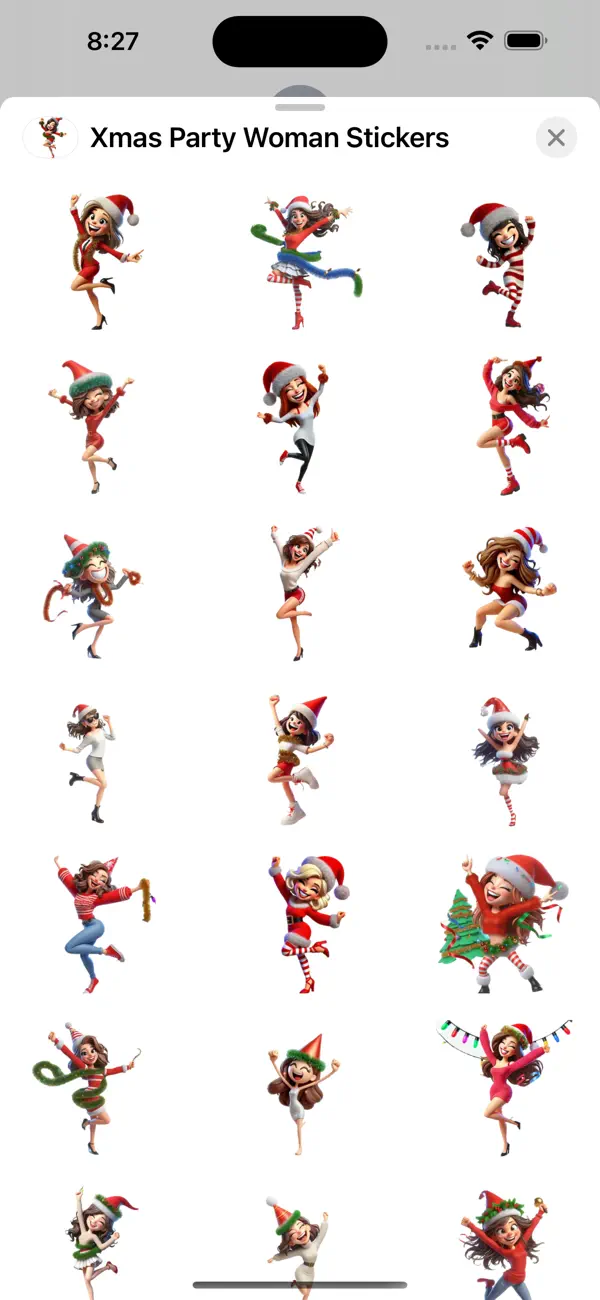 Screenshot #1 pour Xmas Party Woman Stickers