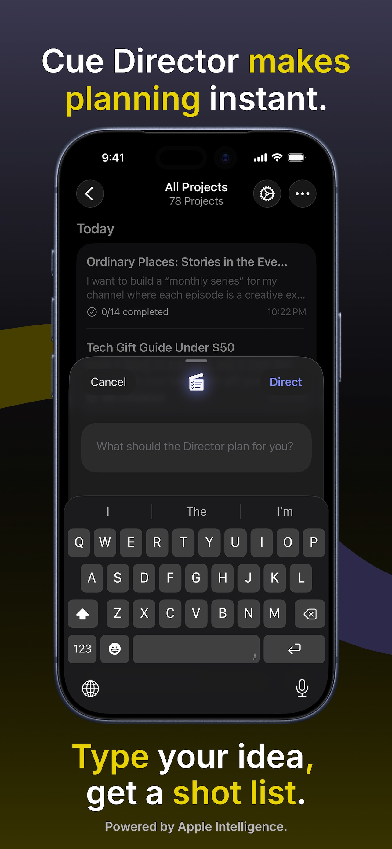 Cueboard - Creator Shot Lists
