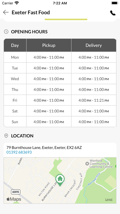 Exeter Fast Food Screenshot