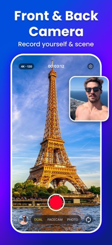 DualShot: Dual Camera Recorder iPhone screenshot