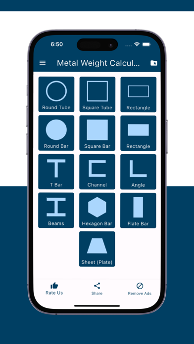 Metal Weight Calculator App Screenshot