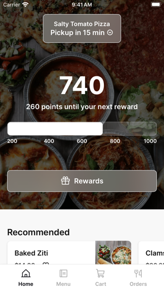Screenshot 1 of Salty Tomato Pizzeria App