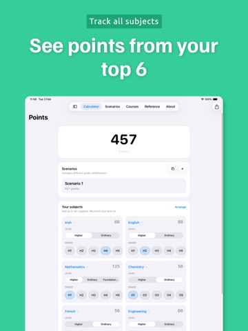 Leaving Cert Points - LCPoints iPad screenshot