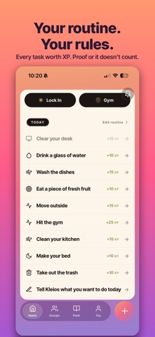 Kleios: Habits with Friends iPhone screenshot