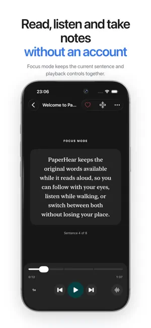 PaperHear - Text to Speech screenshot 1