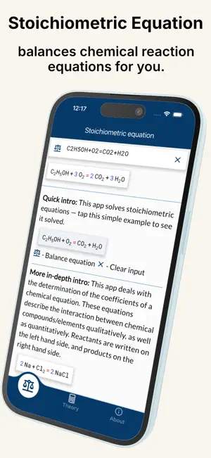 Stoichiometric equations screenshot 1