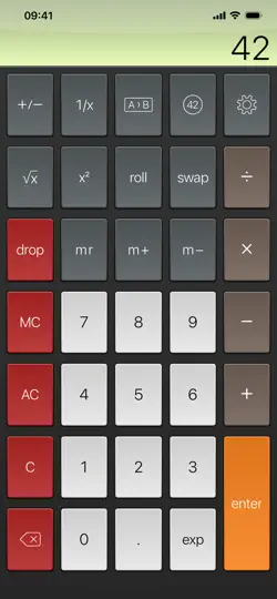Screenshot von PCalc Lite auf dem iPhone 3