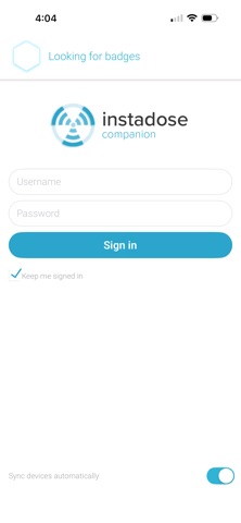 Instadose Companion Mobile App iPhone screenshot