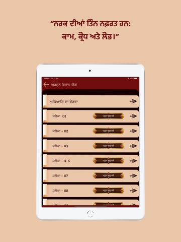 Bhagavad Gita Punjabi iPad screenshot