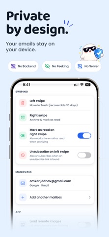 Swipe To Wipe Emails - WypeBox iPhone screenshot