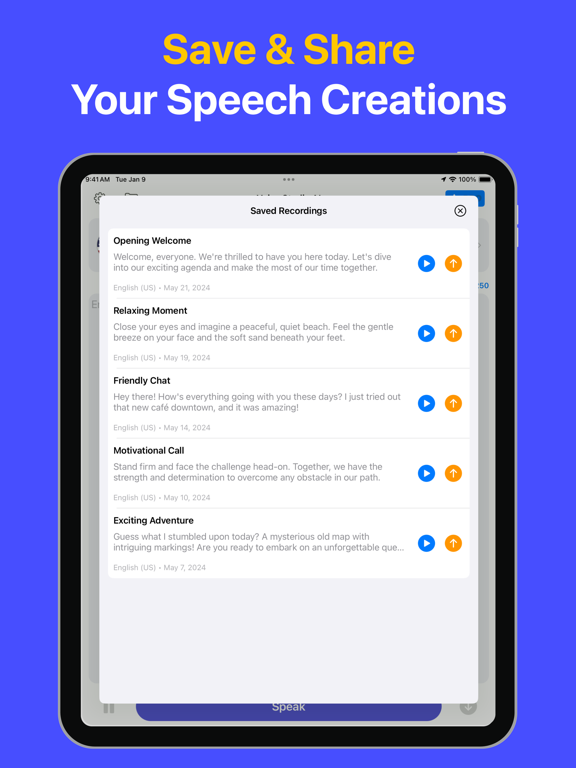 Text to Speech AI - Voice Over iPad screenshot 4 - Productivity app