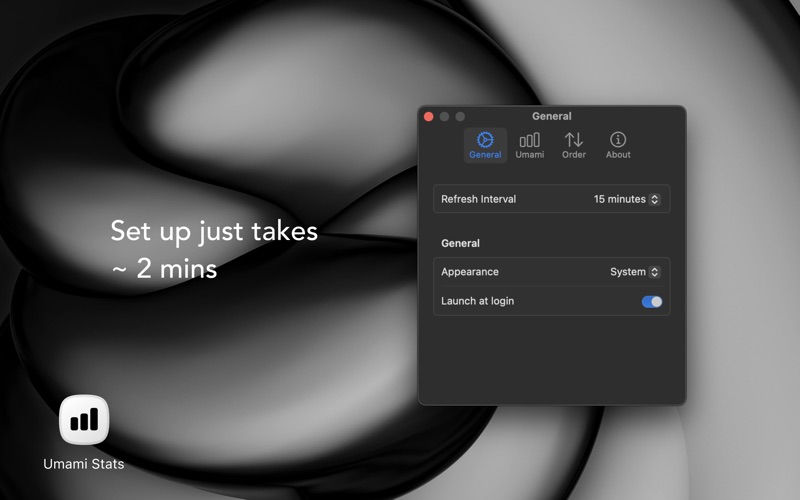 Umami Analytics: Menubar Stats screenshot