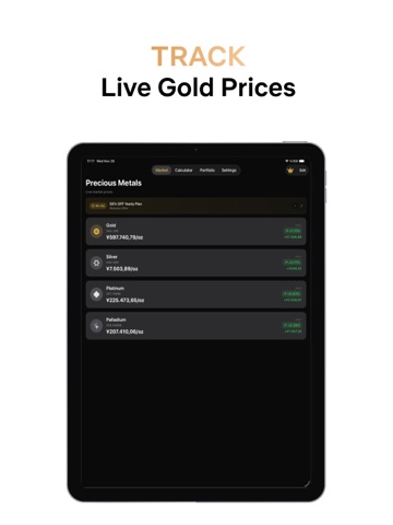 Gold Calculator: Live Tracker iPad screenshot