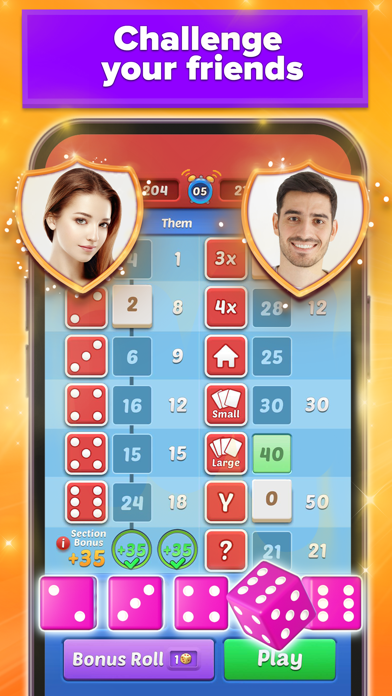 Yatzy Vacation dice game Screenshot