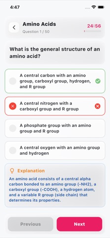 MCAT Biology Quiz Pro iPhone screenshot