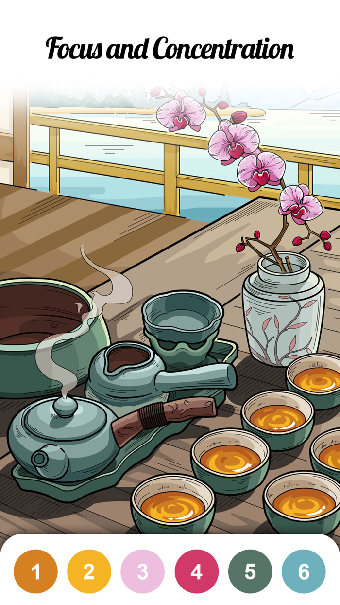 Calm Color-Color By Number