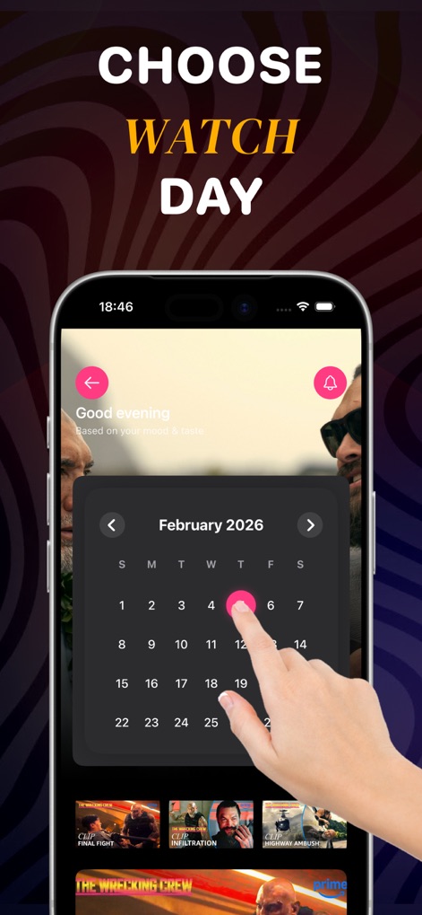 Streamex : Movies & TV Shows - Streamex integrates a calendar feature, enabling users to easily choose a specific watch day and organize their entertainment schedule.