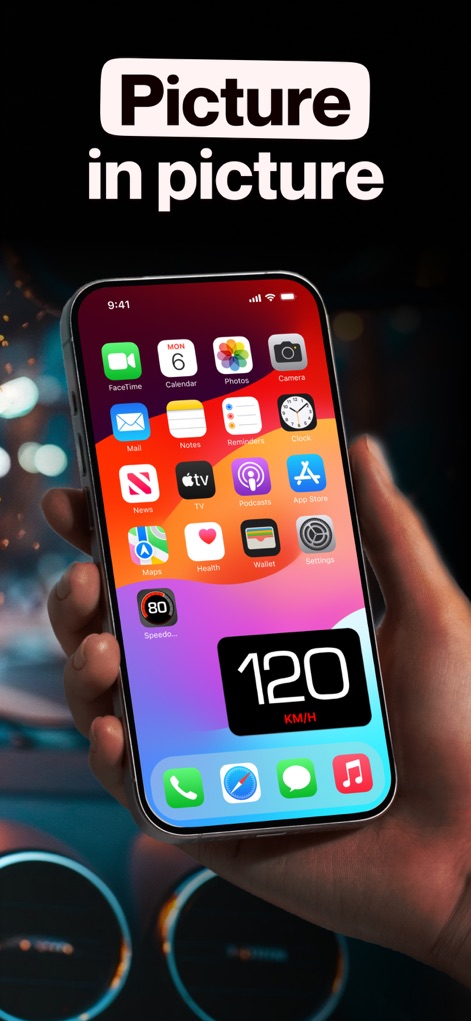 GPS Speedometer MPH Tracker - The app features a convenient Picture-in-Picture mode, allowing users to keep the speedometer visible as a floating overlay while interacting with other apps on the home screen.