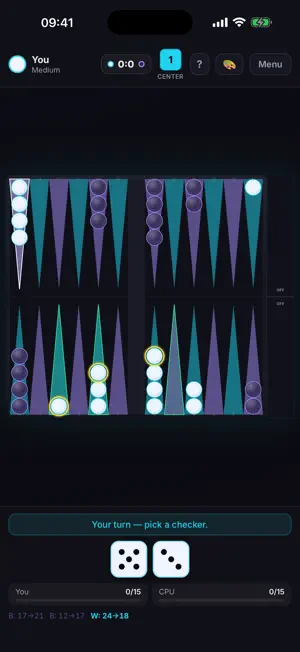Neon Backgammon screenshot 2