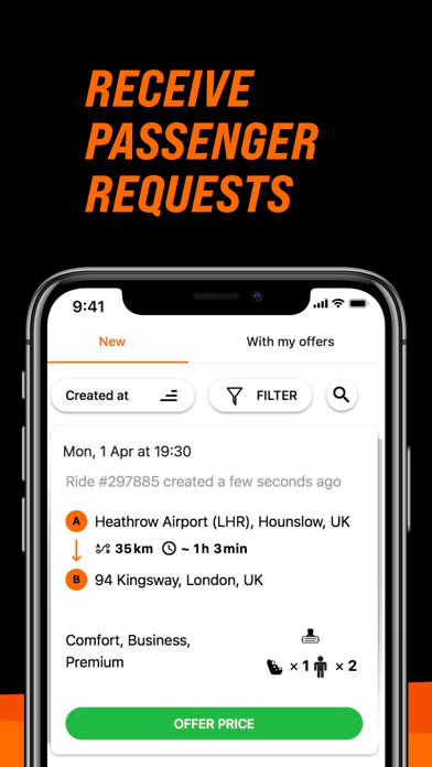 Screenshot #1 pour GetTransfer DRIVER Service