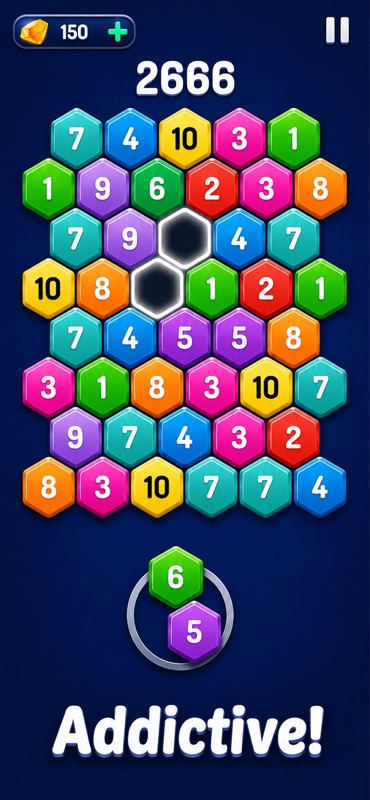 Merge Hexa™ Number Puzzle Game screenshot 2