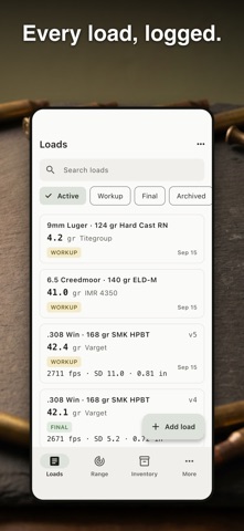 BenchLog — Reloading Journal Screenshot 1 of 9