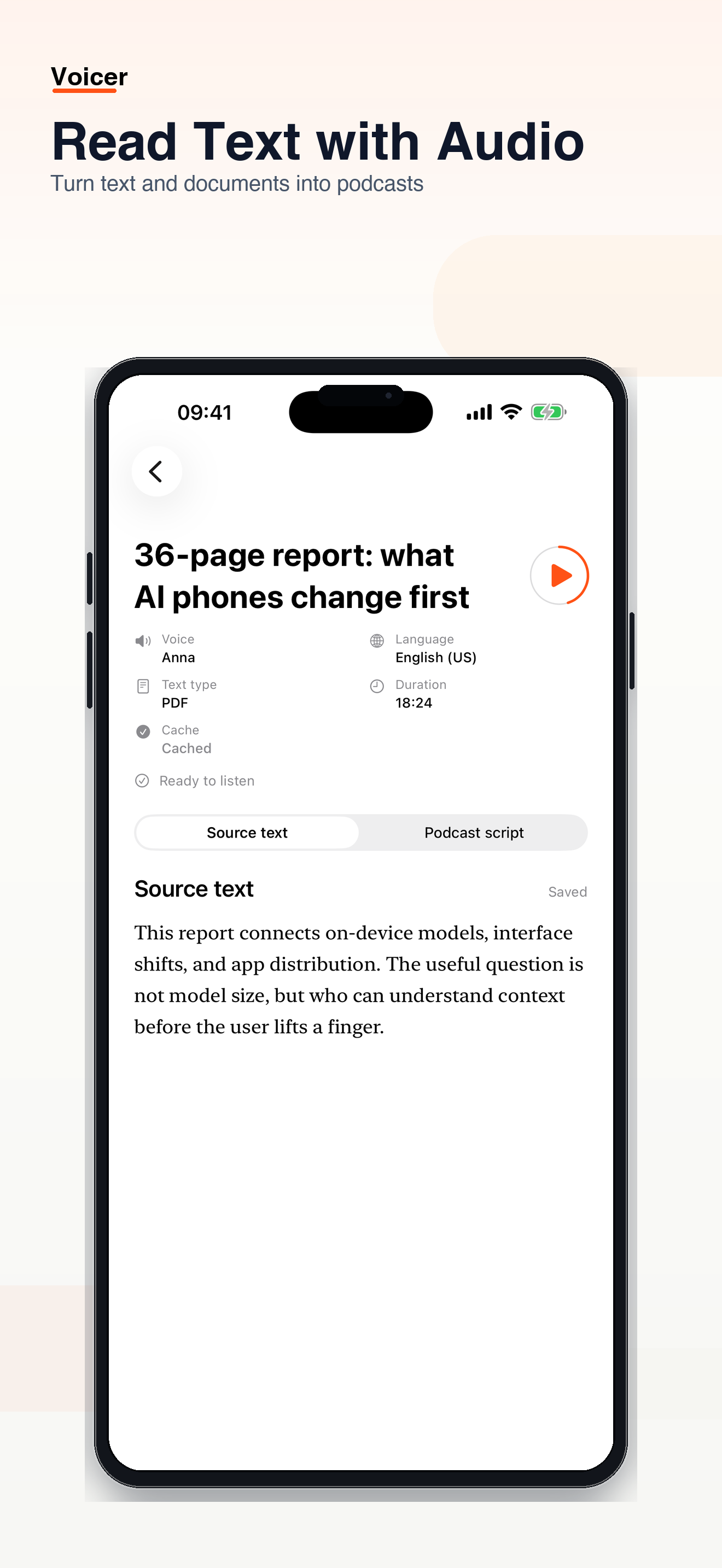 Voicer: Read Text with Audio screenshot 1