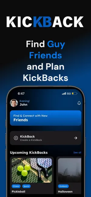 KickBack - Find Guy Friends screenshot 1