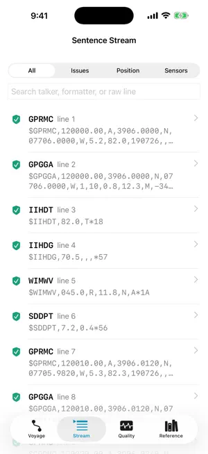 Sentencewake: NMEA Logs screenshot 2