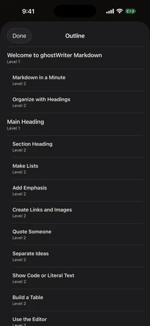 ghostWriter Markdown screenshot 3