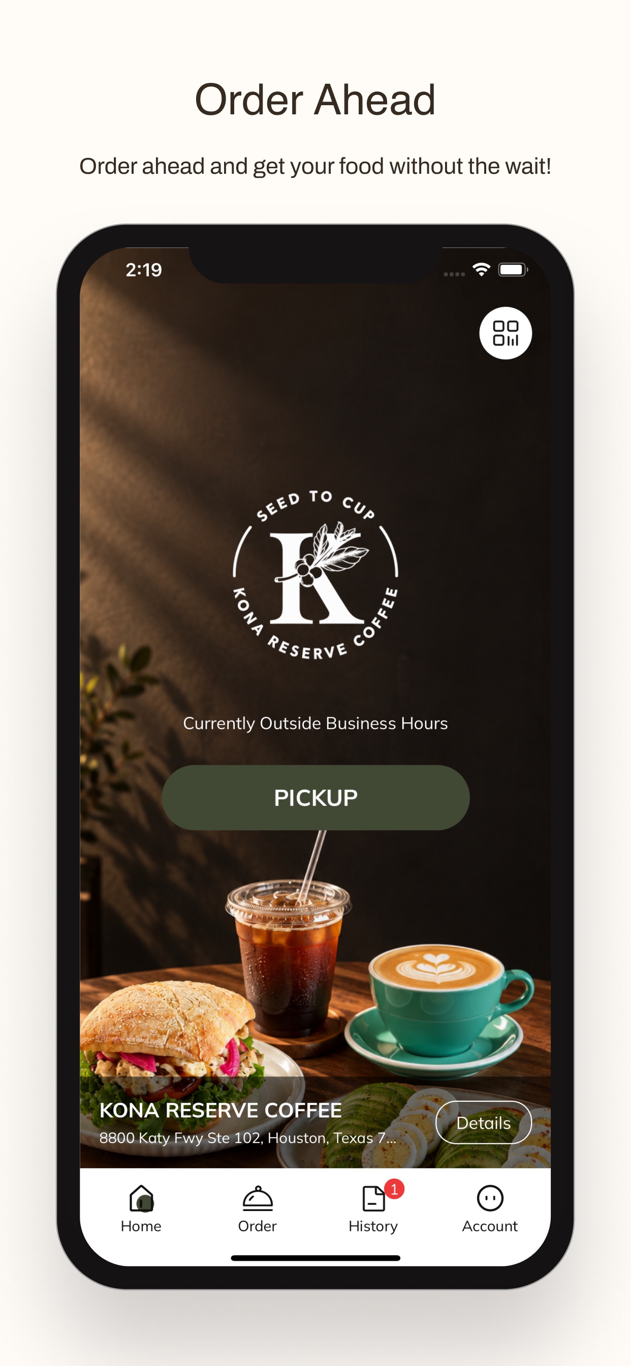 Screenshot 1 of Kona Reserve Coffee