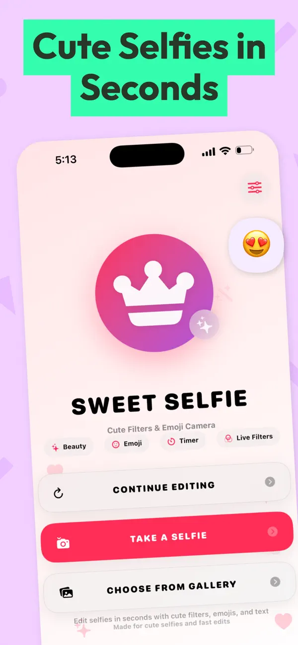 Sweet Selfie Camera - Editor screenshot 1