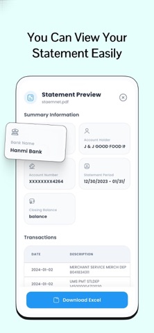 My Bank Statements Converter iPhone screenshot