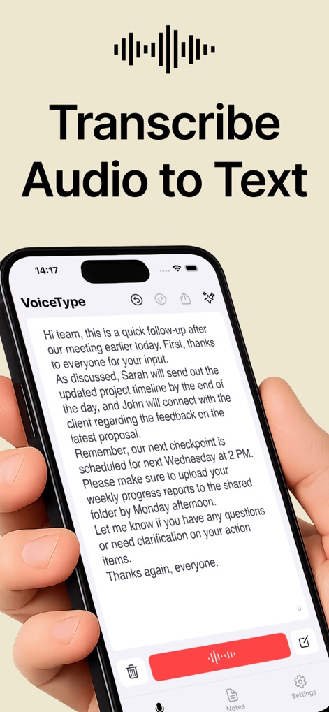Voice Note Taker - VoiceType - Productivity App | MWM
