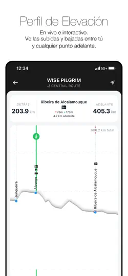 Captura de pantalla de Wise Pilgrim Camino Portugués en iPhone 6