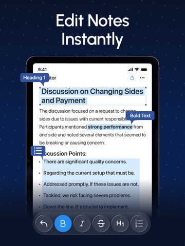 AI Note Taker & Speech to Text iPad screenshot