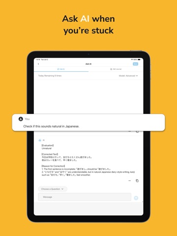 Language Diary: LangJournal iPad screenshot