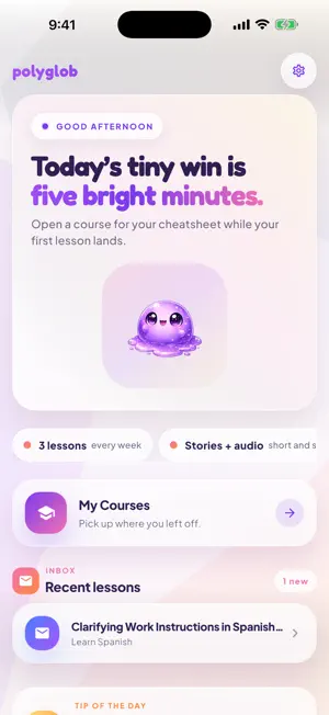 Polyglob: Language Lessons screenshot 1