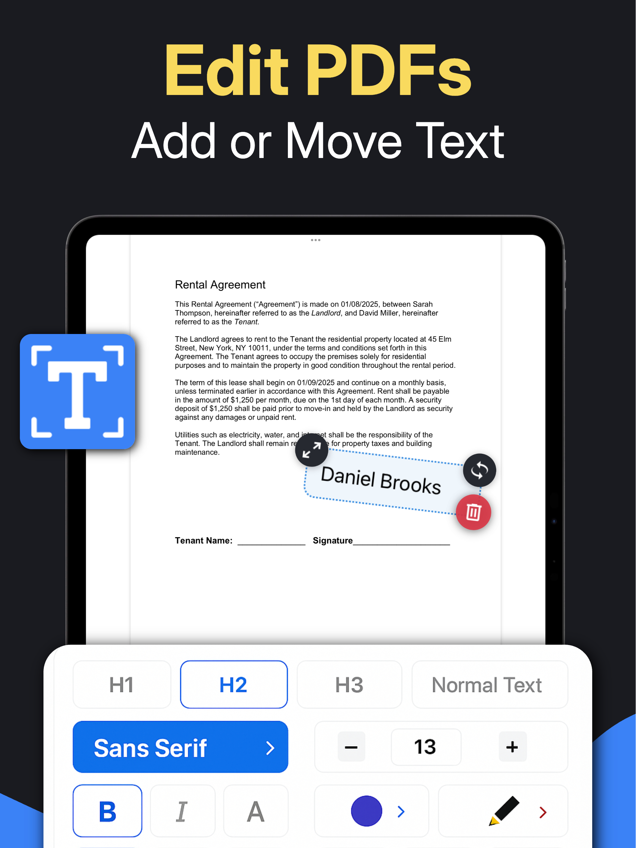Add Text to PDF - Fill Forms