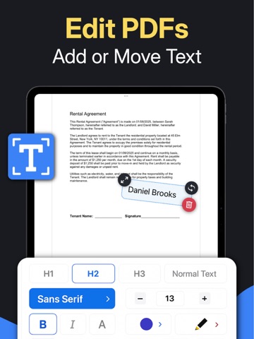Add Text to PDF - Fill Forms iPad screenshot