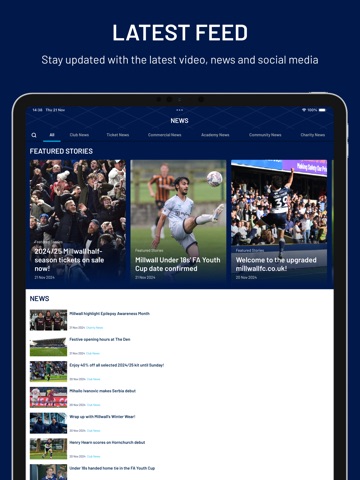 Millwall FC iPad screenshot