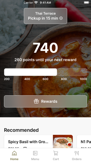 Thai Terrace To Go app screenshot