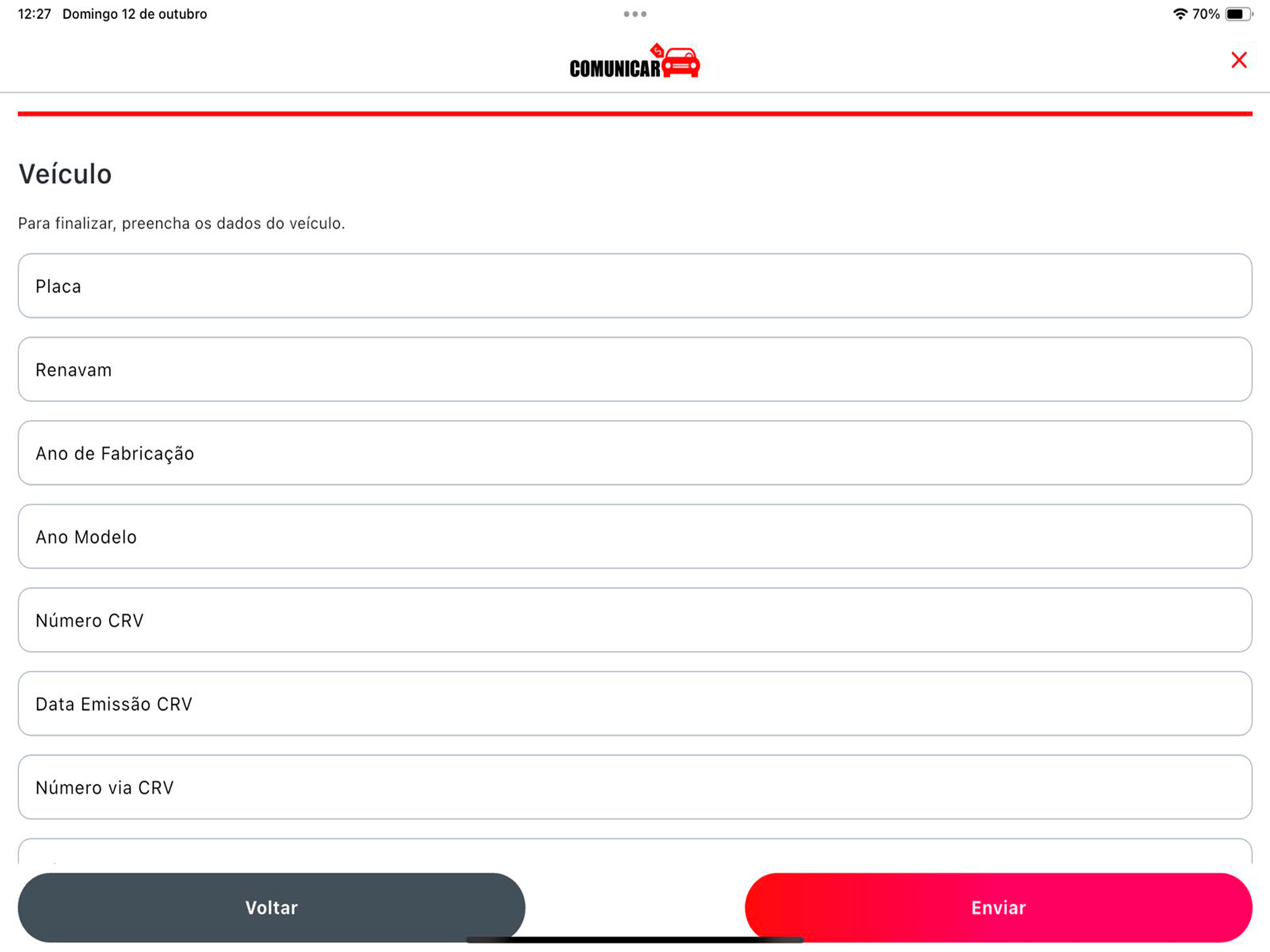 Comunicar venda de veiculo