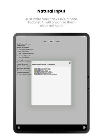 Todolist AI - Weekly Planner iPad screenshot